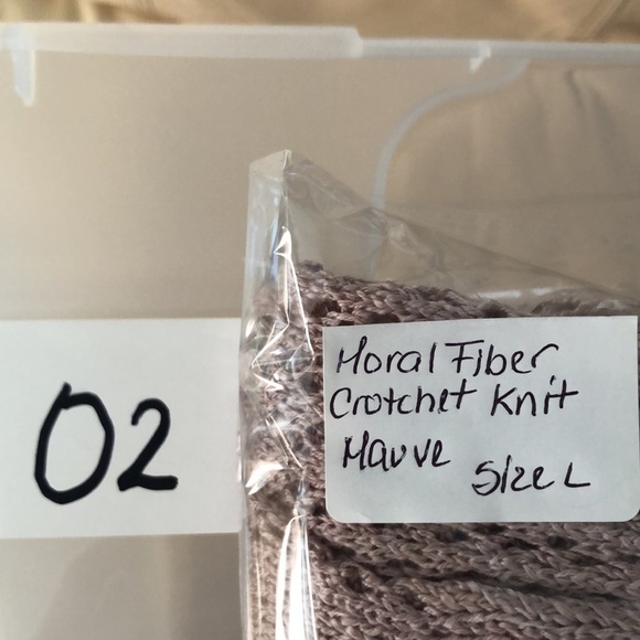 Moral Fiber Crochet Knit Open Front Cardigan Bohemian Size L Mauve Lightweight - Picture 12 of 12